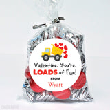 Construction "Loads of Fun" Valentine's Day Stickers