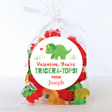 "You're TriceraTOPS" Dinosaur Valentine's Day Stickers