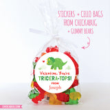 "You're TriceraTOPS" Dinosaur Valentine's Day Stickers