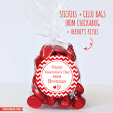 Red Chevron Valentine's Day Stickers