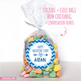 Heart & Arrow Valentine's Day Stickers - Blue