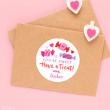 "You're Sweet. Have A Treat!" Valentine's Day Stickers