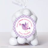 Purple Bird Valentine's Day Stickers
