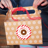 Donut Valentine's Day Stickers - Red