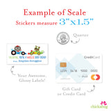 "You're a Wheelie Good Friend" Animal Racers Valentine's Day Gift Labels - Blue