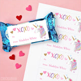 Unicorn Valentine's Day Gift Labels