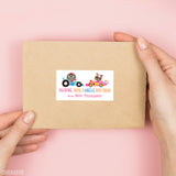 "You're a Wheelie Good Friend" Animal Racers Valentine's Day Gift Labels - Pink