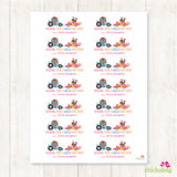 "You're a Wheelie Good Friend" Animal Racers Valentine's Day Gift Labels - Pink