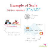 "You're a Wheelie Good Friend" Animal Racers Valentine's Day Gift Labels - Pink