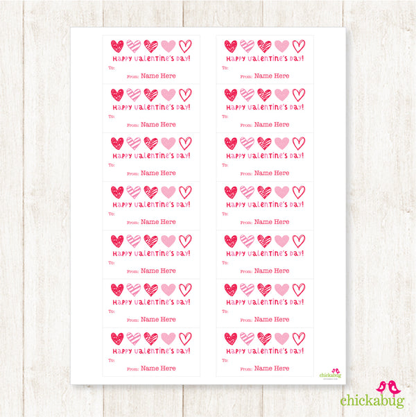Hearts Valentine's Day Gift Labels