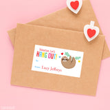 Sloth Valentine's Day Gift Labels