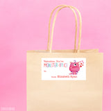 Pink Monster "You're Monster-iffic!" Valentine's Day Gift Labels