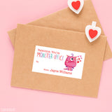Pink Monster "You're Monster-iffic!" Valentine's Day Gift Labels