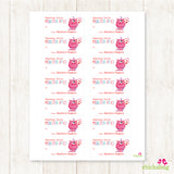 Pink Monster "You're Monster-iffic!" Valentine's Day Gift Labels