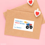 Monster Truck Valentine's Day Gift Labels
