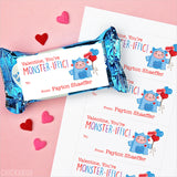 Blue Monster "You're Monster-iffic!" Valentine's Day Gift Labels