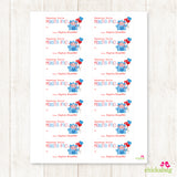 Blue Monster "You're Monster-iffic!" Valentine's Day Gift Labels