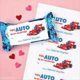Race Car Driver Valentine's Day Gift Labels