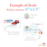 Race Car Driver Valentine's Day Gift Labels