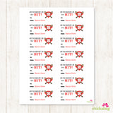 Baseball Valentine's Day Gift Labels