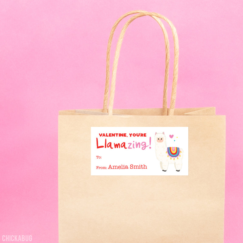 Llama Valentine's Day Gift Labels