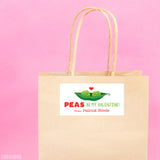 "Peas Be My Valentine" Valentine's Day Gift Labels