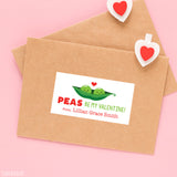 "Peas Be My Valentine" Valentine's Day Gift Labels