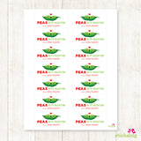 "Peas Be My Valentine" Valentine's Day Gift Labels