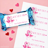 Flamingos Valentine's Day Gift Labels