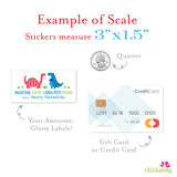 Pink and Blue Dinosaurs Valentine's Day Gift Labels