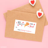 Pizza Valentine's Day Gift Labels
