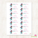 African-American Mermaid Valentine's Day Gift Labels