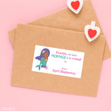 African-American Mermaid Valentine's Day Gift Labels
