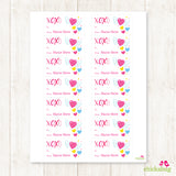 XOXO Hearts Valentine's Day Gift Labels