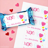 XOXO Hearts Valentine's Day Gift Labels
