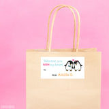 Penguins Valentine's Day Gift Labels