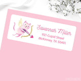 Valentine's Day Cupid Cat Address Labels