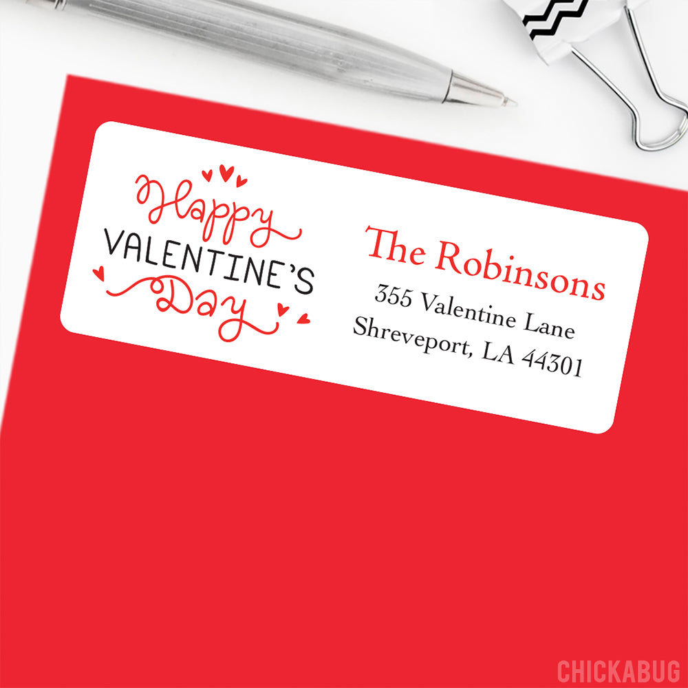 Personalized Handwritten Valentine's Day Return Address Labels – Chickabug