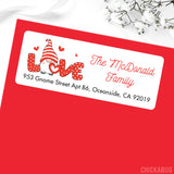 Valentine's Day Gnome Address Labels
