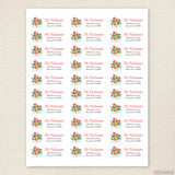 Envelope and Flowers Address Labels