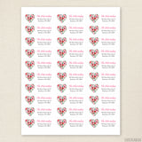 Flower Heart Address Labels