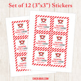 Baseball Valentine's Day Gift Labels