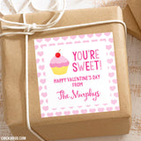 Cupcake Valentine's Day Gift Labels