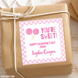 Lollipops Valentine's Day Gift Labels