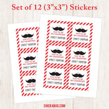 Mustache Valentine's Day Gift Labels
