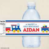 Train Birthday Party Water Labels