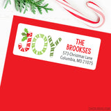 Candy Cane "Joy" Christmas Address Labels