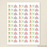 Candy Cane "Joy" Christmas Address Labels