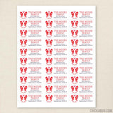 Christmas Mittens with Heart Address Labels