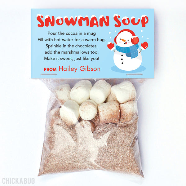Snowman Soup Cocoa Paper Tags and Bags
